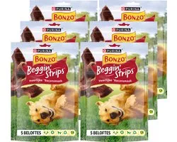 Bonzo Beggin' Strips - Hondensnacks - Bacon - 6 x 120 g