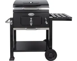 Boretti - Carbone 2.0 Houtskool barbecue - Grilloppervlak 57x42 - met verstelbaar kolenrek - gietijzeren rooster - zwart