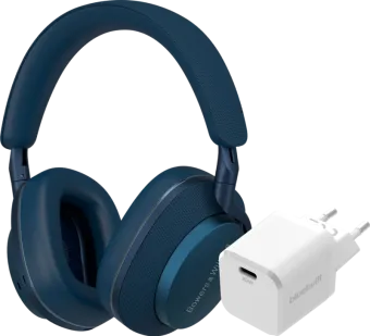 Bowers & Wilkins Px7 S2e Blauw + BlueBuilt Power Delivery Oplader met Usb C Poort 20W Wit