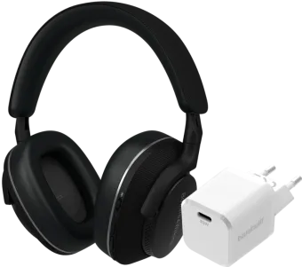 Bowers & Wilkins Px7 S2e Zwart + BlueBuilt Power Delivery Oplader met Usb C Poort 20W Wit