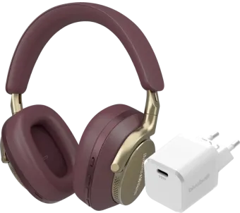 Bowers & Wilkins PX8 Rood + BlueBuilt Power Delivery Oplader met Usb C Poort 20W Wit