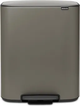 Brabantia Bo Pedal Bin 60 Liter Platinum
