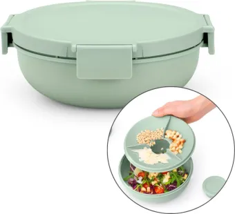 Brabantia Make & Take Salade Lunchbox To Go - 1,3 l - Kunststof - Jade Green Brabantia Make & Take Salade Lunchbox To Go - 1,3 l - Kunststof - Jade Green