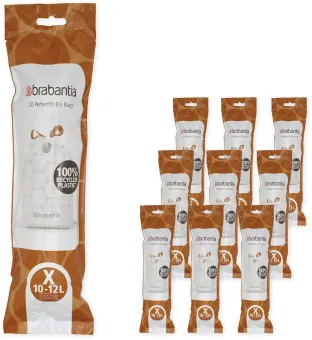 Brabantia PerfectFit Vuilniszakken - 10/12 l - Code X - 10 rollen x 20 stuks Brabantia PerfectFit Vuilniszakken - 10/12 l - Code X - 10 rollen x 20 stuks