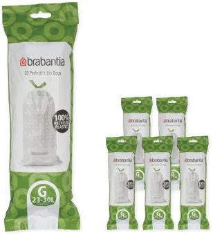 Brabantia PerfectFit Vuilniszakken - 30 l - Code G - 6 rollen x 20 stuks