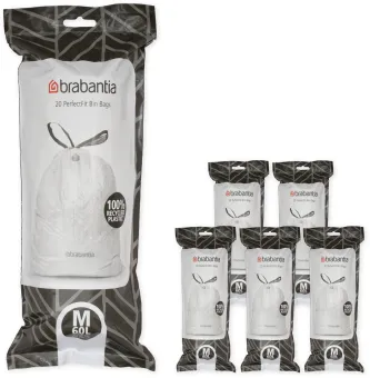 Brabantia PerfectFit Vuilniszakken - 60 l - Code M - 6 rollen x 20 stuks Brabantia PerfectFit Vuilniszakken - 60 l - Code M - 6 rollen x 20 stuks