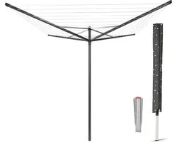 Brabantia Topspinner Droogmolen - 40 m - met Metalen Grondanker en Beschermhoes - Anthracite