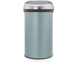 Brabantia Touch Bin Prullenbak - 60 liter - Metallic Mint / Matt Steel Fingerprint Proof deksel