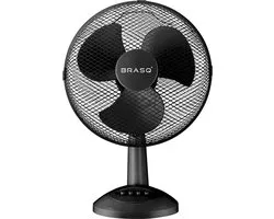 BRASQ Tafelventilator - 30 cm - Zwart - 3 snelheden - Statiefventilator - 40 Watt
