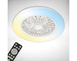 BRILONER - Plafondventilator met verlichting - LED plafondlamp met ventilator - dimbaar - 5 snelheden - O48,5cm - wit