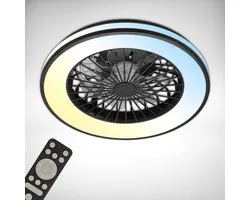 BRILONER - Plafondventilator met verlichting - LED plafondlamp met ventilator - dimbaar - 5 snelheden - O48,5cm - zwart