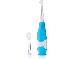 Brush-Baby | BabySonic | Electrische Baby Tandenborstel (0 - 3 jaar) | Lichtgevend | Timer & Pulse | Zuignapvoet | Blauw | Incl. 2 opzetborstels en batterij