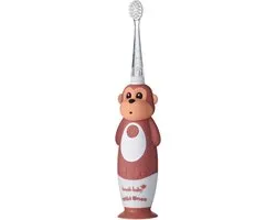 Brush-Baby | Electrische Oplaadbare Kindertandenborstel | WildOnes | Mya de Aap | 0 - 10 jaar | 3 opzetborstels | 2 poetsstanden | Timer & Pulse | Disco licht | Zuignapvoet |