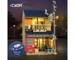 CaDA Master C66010W Japanse theehuis MOC Street View-huisbouwset met verlichting, (1200 stuks) is compatibel met het bekende merk.