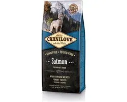 Carnilove Adult granenvrij hondenvoer Zalm 12kg met 70% vis!