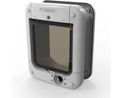 Cat Mate Vergrendelbaar Microchip Kattenluik - met 4-vergrendelingsstanden - 24,6 cm x 19,7 cm - Enkel of meervoudig glas, houten en UPVC/metalen deuren, wanden - Wit 360W