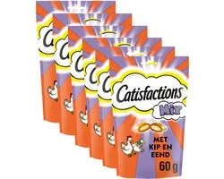 Catisfactions Kattensnoepjes - Mix Snacks Kip en Eend - 6x60g