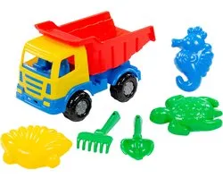 Cavallino Toys Cavallino Klassieke Kiepwagen met Strandset, 6dlg.