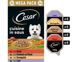 Cesar Hondenvoer - Cuisine Mix in Saus - Maaltijdkuipjes 24x150g