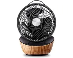 Clean Air Optima(R) CA-403 Smart - Wood Design Circulator Ventilator - Extreem stil! 10dB - BLDC motor - Slaapmodus - Aerodynamisch Vormgegeven - Automatische Oscillatiefunctie