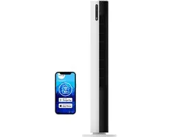 Clean Air Optima(R) CA-407W - Hoge Luxe Torenventilator - Ventilator met Ionisator - Stoffilter - 12 Snelheden - Extreem stil! 10dB