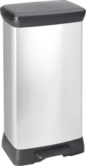 Curver Decobin Prullenbak - 50L - 39x29x72 cm - Zilver Metallic Curver Decobin Prullenbak - 50L - 39x29x72 cm - Zilver Metallic