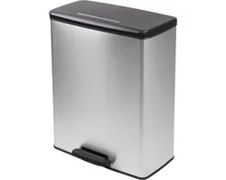 Curver Decobin Prullenbak - 65L - Rechthoekig - Zilver Metallic
