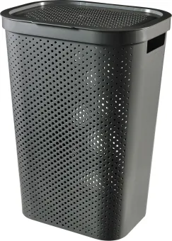 Curver Infinity Recycled Dots Wasmand met deksel - 60L - Antraciet