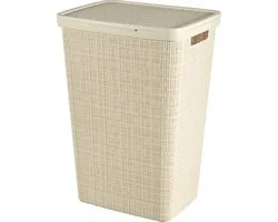 Curver Jute Wasmand met deksel - 58L - Gebroken wit