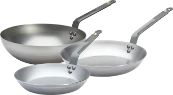 De Buyer Mineral B Koekenpannenset 24 + 28 cm + Wokpan 28 cm