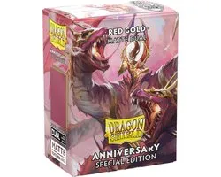 Dragonshield Box 100 Dual Sleeves Red Gold Anniversary Edition