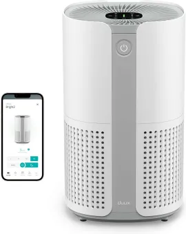 Duux Bright 2 Smart Luchtreiniger - 210 CADR geschikt voor 42m2 - Air Purifier met Luchtkwaliteitsindicator en Ionisator - Wit