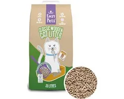 Easypets Houtkorrel Kattenbakvulling 20L - Biologisch Afbreekbare Houtkorrels - FSC