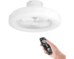 EGLO Ortona - Plafondventilator met lamp - o46cm - 3 snelheden - LED Dimbaar - Energiezuinig - AC longer life - Wit