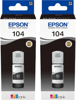 Epson 104 Inktflesjes Zwart Duo Pack