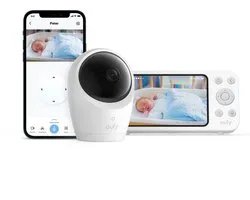 eufy Baby E20 Babyfoon - Baby Monitor - 2K HD Resolutie - App- en Offlinebesturing - Scherp Nachtzicht - 5000mAh Accu - Intelligente Geluids- en Temperatuurmeldingen - Beveiligde Verbinding - Wit
