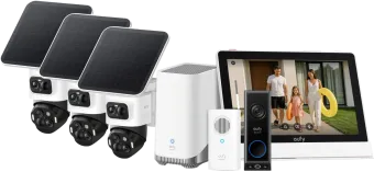 EufyCam S4 3-Pack + HomeBase 3 + Video Doorbell E340 + Smart Display E10