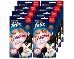 Felix Crispies - Kattensnacks - Kattensnoepjes - Zalm & Forel - 8 x 45 g