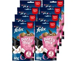 Felix Party Mix Pic Nic - Kattensnacks - Kattensnoepjes - Kip Kalkoen & Kaas - 8 x 60 g