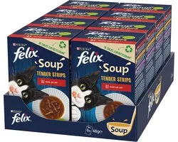 Felix Soup Filets Farm Selectie - Kattenvoer Natvoer - Rund Kip & Lam - 48 x 48 g