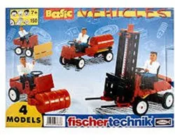 fischer technik basic vehicles - bouwdoos - modelbouwkist - Vorkheftruck Straatwals, Sneeuwschuiver en Tankwagen