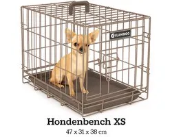 Flamingo Hondenbench XS - Opvouwbare Hondenbench Auto - Hondenbench Draadkooi Taupe - 47x31x38 cm - Flamingo hondenbench Ebo Taupe