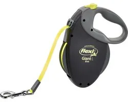 Flexi Giant Tape - Hondenriem - Zwart Geel - L - 8 meter - Actieve en Grote Honden