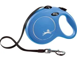 Flexi New Classic Tape - Hondenriem - Blauw - L - 8 m - Grote en Actieve Honden