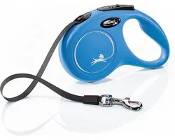 Flexi New Classic Tape - Hondenriem - Blauw - S - 5 m - (<15 kg)
