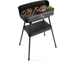 FRITEL Barbecue BBQ 2246 - Elektrische BBQ / Tafelgrill - Groot Grillopp. 50x25cm - 2200W - Afneembare plaat + Windscherm