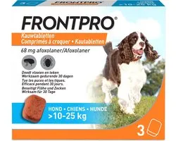 Frontpro Anti vlooien kauwtablet - Hond L 10-25 kg - 3 tabletten