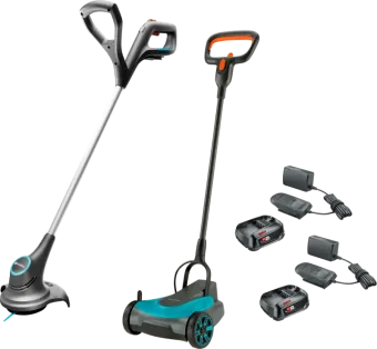 Gardena HandyMower 22/18V P4A Set + Gardena SmallCut 23/18V P4A Solo + Bosch 18V 2,5 Ah 2x