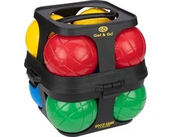 Get & Go Jeu de Boules Set - 8 ballen - Kunsstof - Incl. Houder