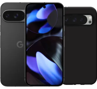 Google Pixel 9 256GB Zwart 5G + Just in Case Soft Design Back Cover Zwart